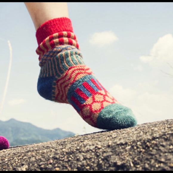 3 pair socks thick wool happy crazy colors new random sent New Fall Autumn gift - Picture 5 of 7